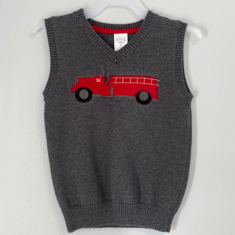 NWOT boys fire truck vest